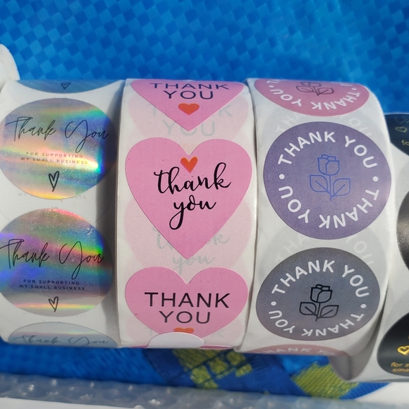 5 rolls Thank You Stickers & Tote NEW - Picture 2 of 6